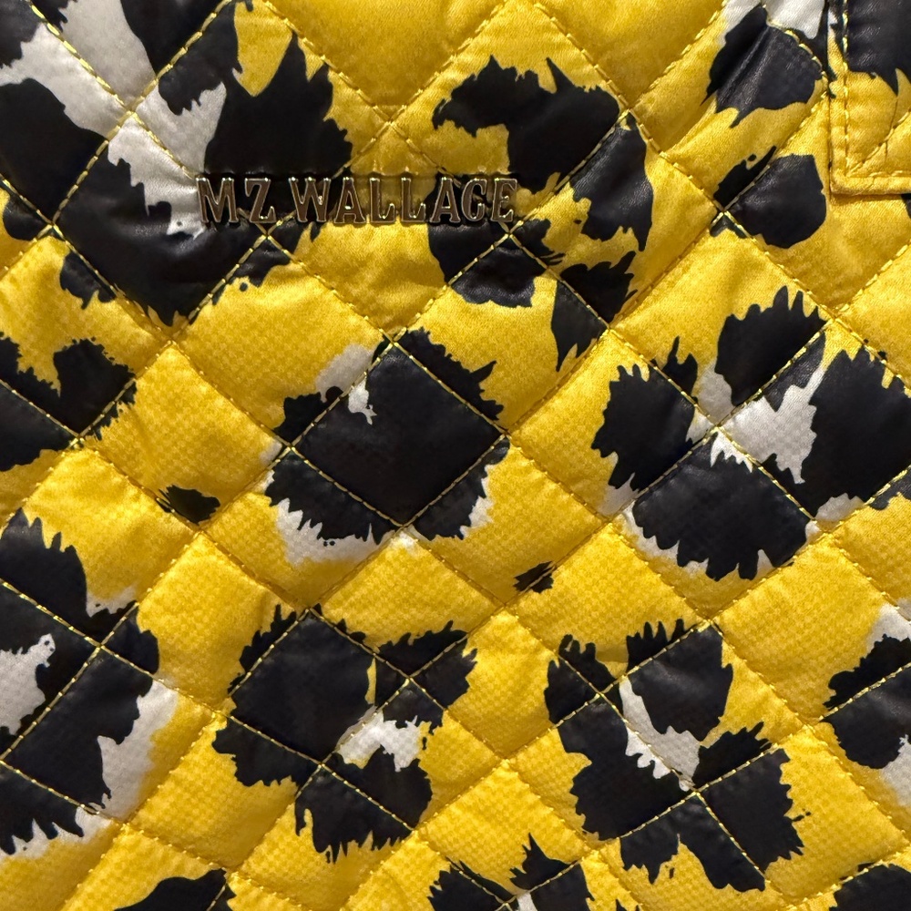 Mz Wallace medium yellow leopard deluxe metro tote NWT